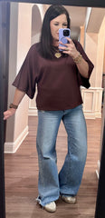 3/4 Sleeve Solid Scuba Top - 2 COLORS