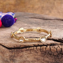 Jeweled Gold Bracelet - with Faceted Stones - 4 COLOR WAYS