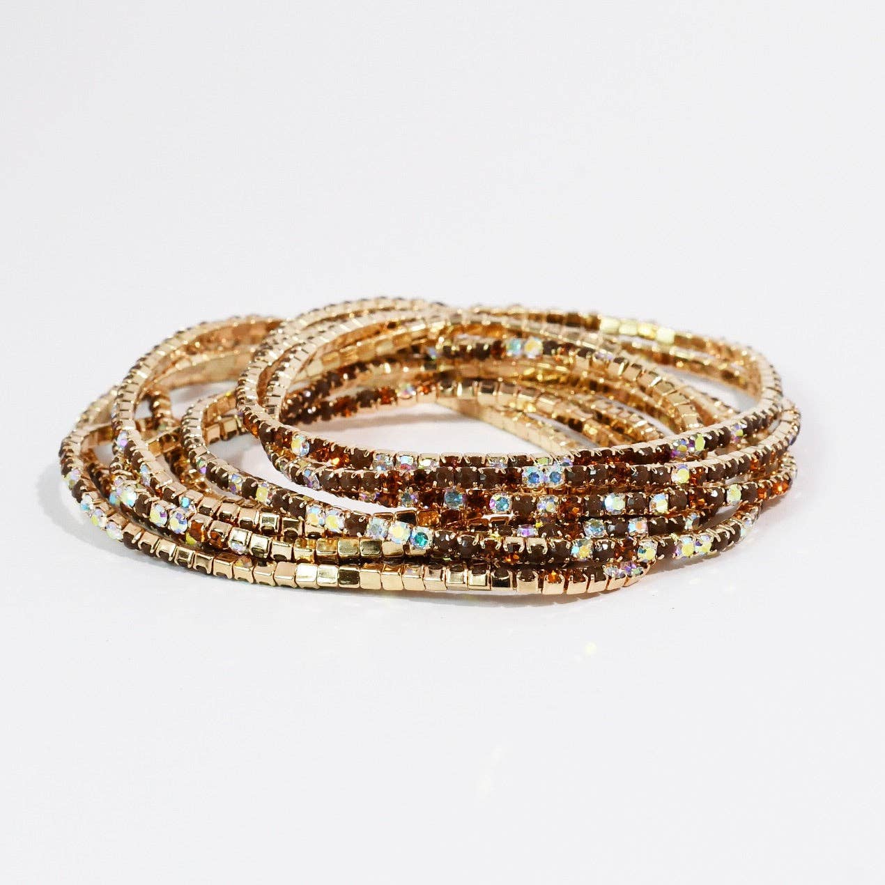 Crystal Brown Crystal Bracelet Set