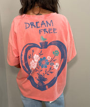Salmon Mineral-Wash Dream Free Graphic Top