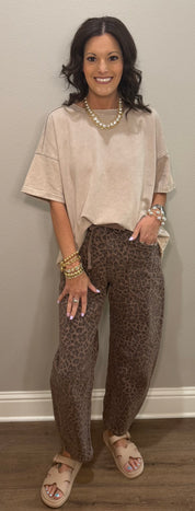 Ash Mocha Acid Washed French Terry Oversized Tee