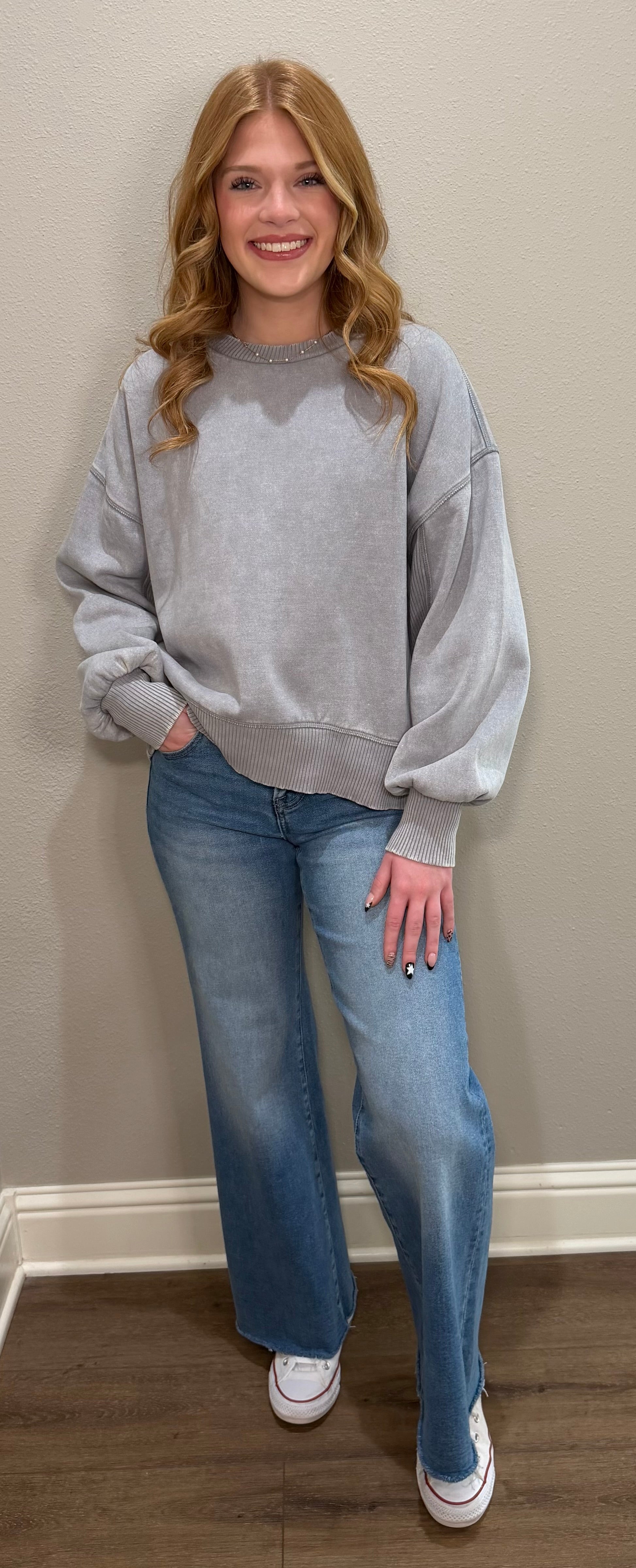 Acid Washed Fleece Oversized Sweatshirt - 10 COLORS