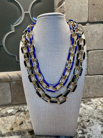 Double Chain Enamel Necklace