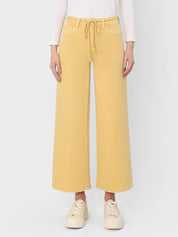 Marigold High Rise Crop Wide Leg Jeans w/ Drawstring