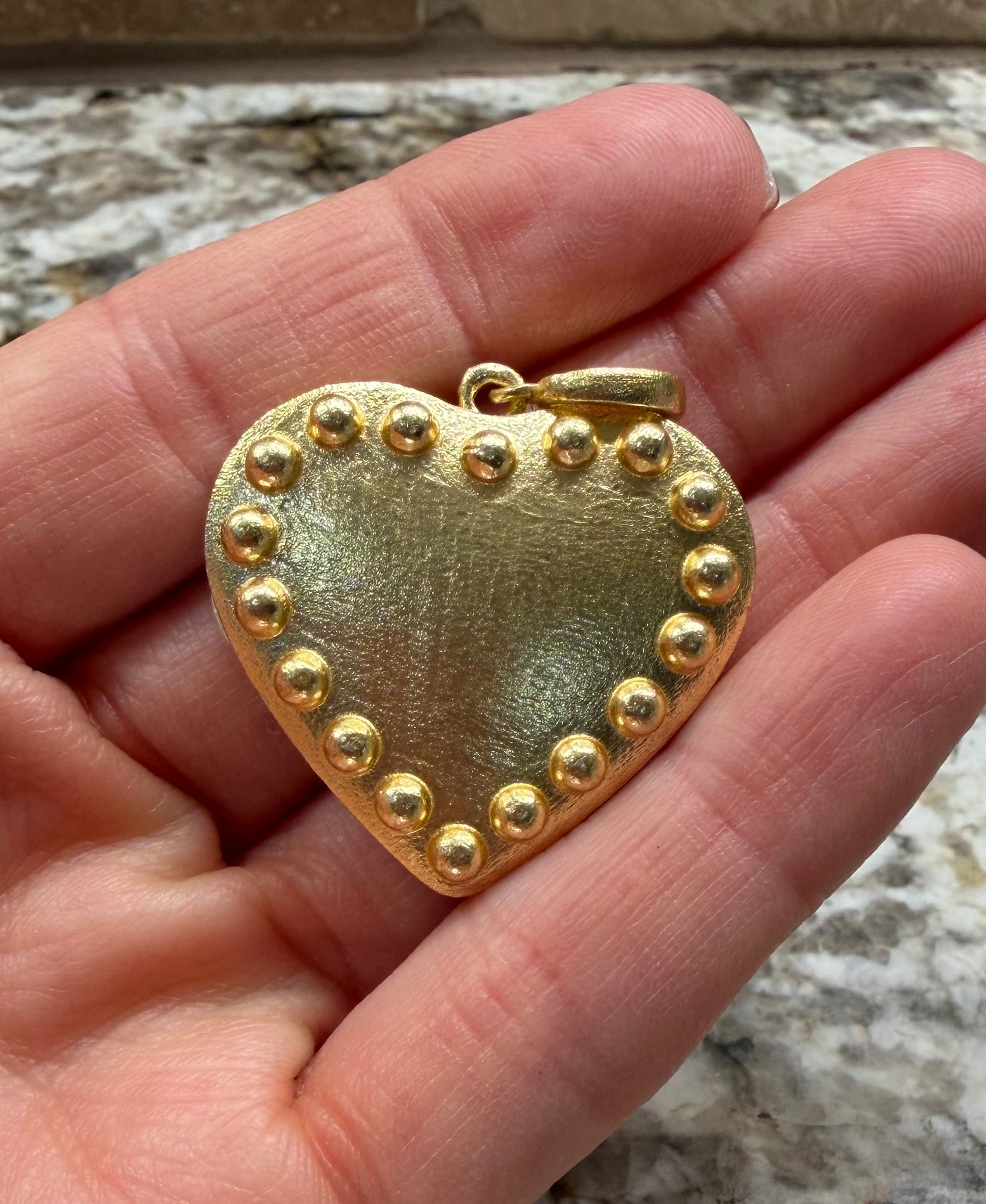 2 Sided Heart Pendant Charm