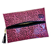 Pink Patent Leopard Makeup Junkie Bag