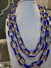 Double Chain Enamel Necklace