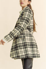 Plaid Pleated Blazer Jacket