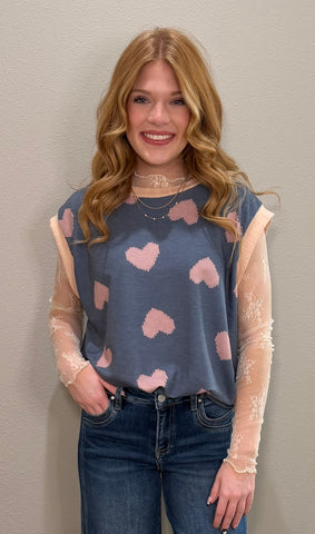 Heart Sleeveless Vest Top