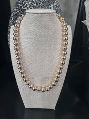 Round Beaded Necklace - 3 Sizes - Gold & Silver