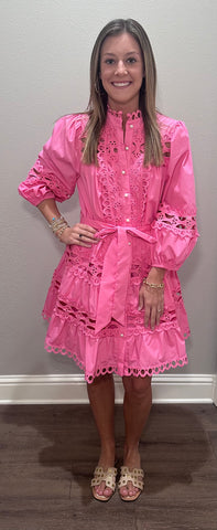 Pink Pearl Button Dress