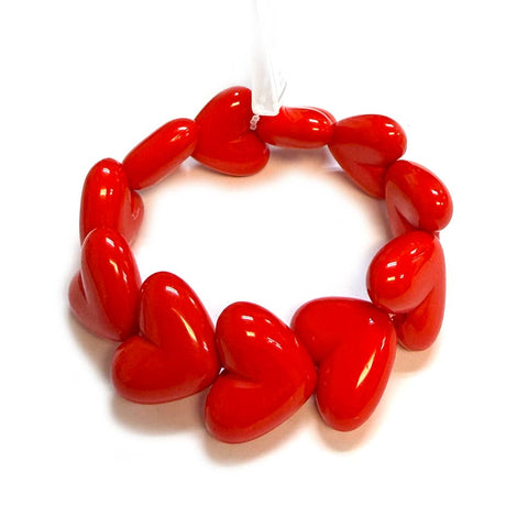 Puffy Acrylic Love Heart Bracelet