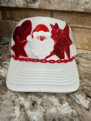 White Santa Patch Hat