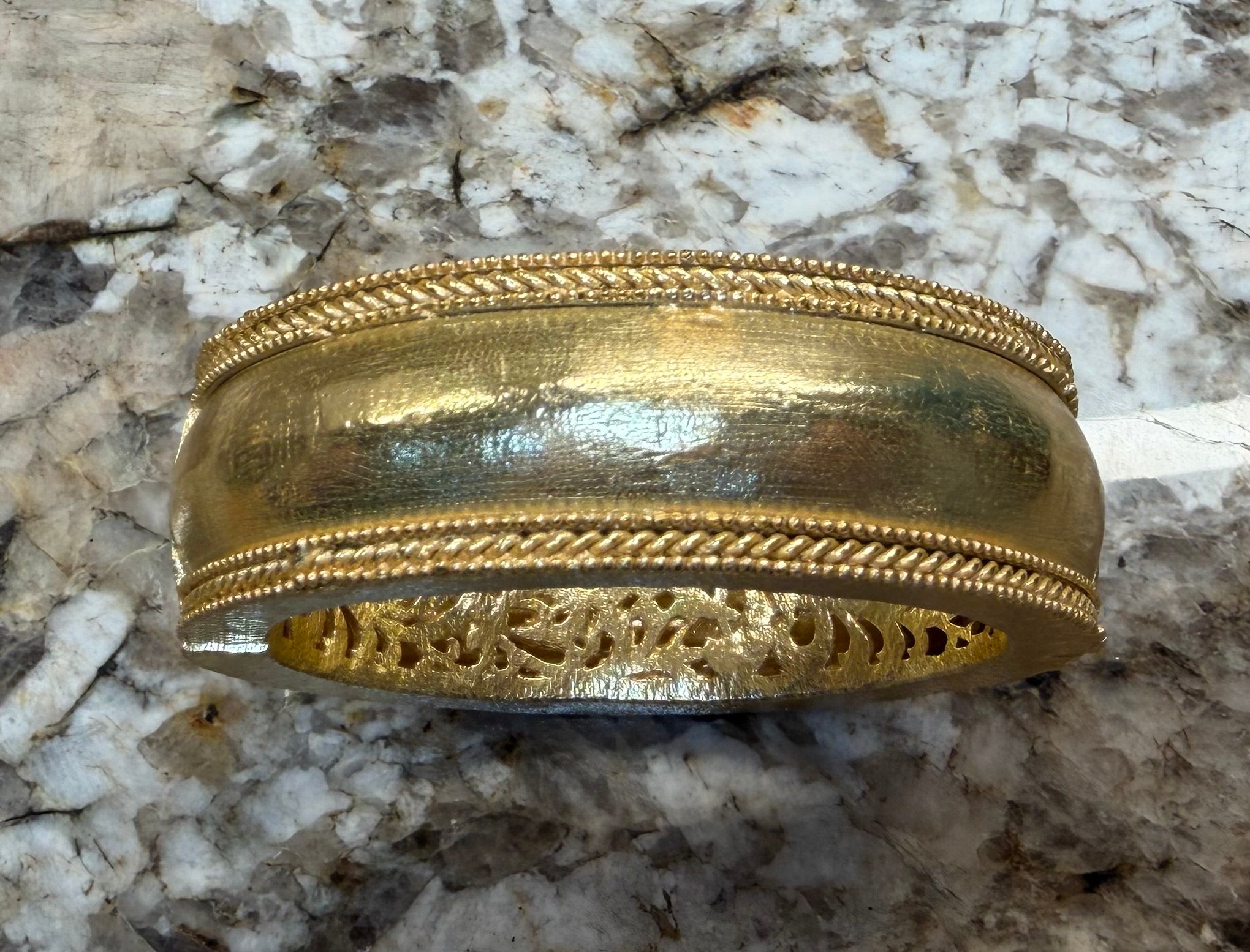 Thick Gold Cuffed Bracelet