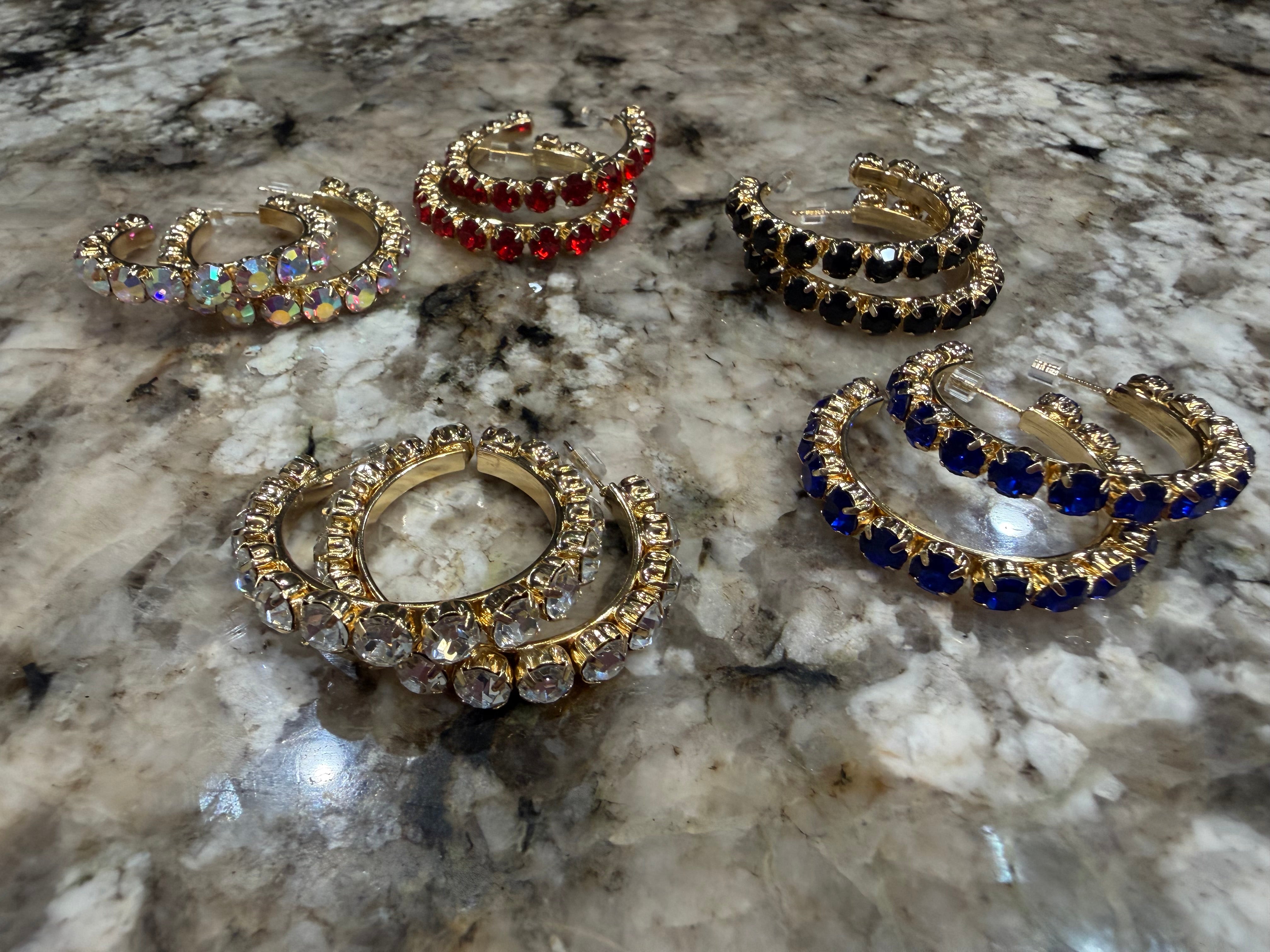 Rhinestone Hoop Earrings