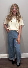Sequin Short Sleeve Top - 2 COLORS