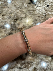 Gold Link & Rhinestone Stretch Bracelet