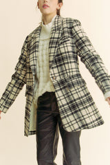 Plaid Pleated Blazer Jacket