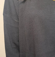 Black Ribbed Long Sleeve Viscose Pant SET