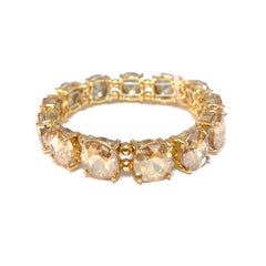 12MM Round Cut Glass Crystal Linked Stretch Bracelet