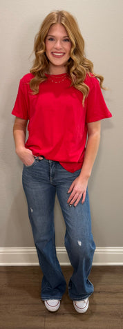 Basic Cotton Short Sleeve Boyfriend Tee - 9 COLORS