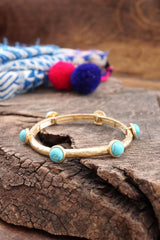 Jeweled Golden Bangle with Semi Precious Stones