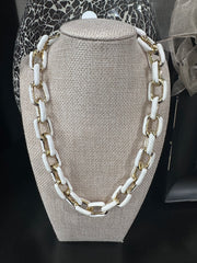 Enamel Chain Necklace w/ Magnetic Clasp