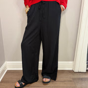 Black Elastic Waist Dressy Pant