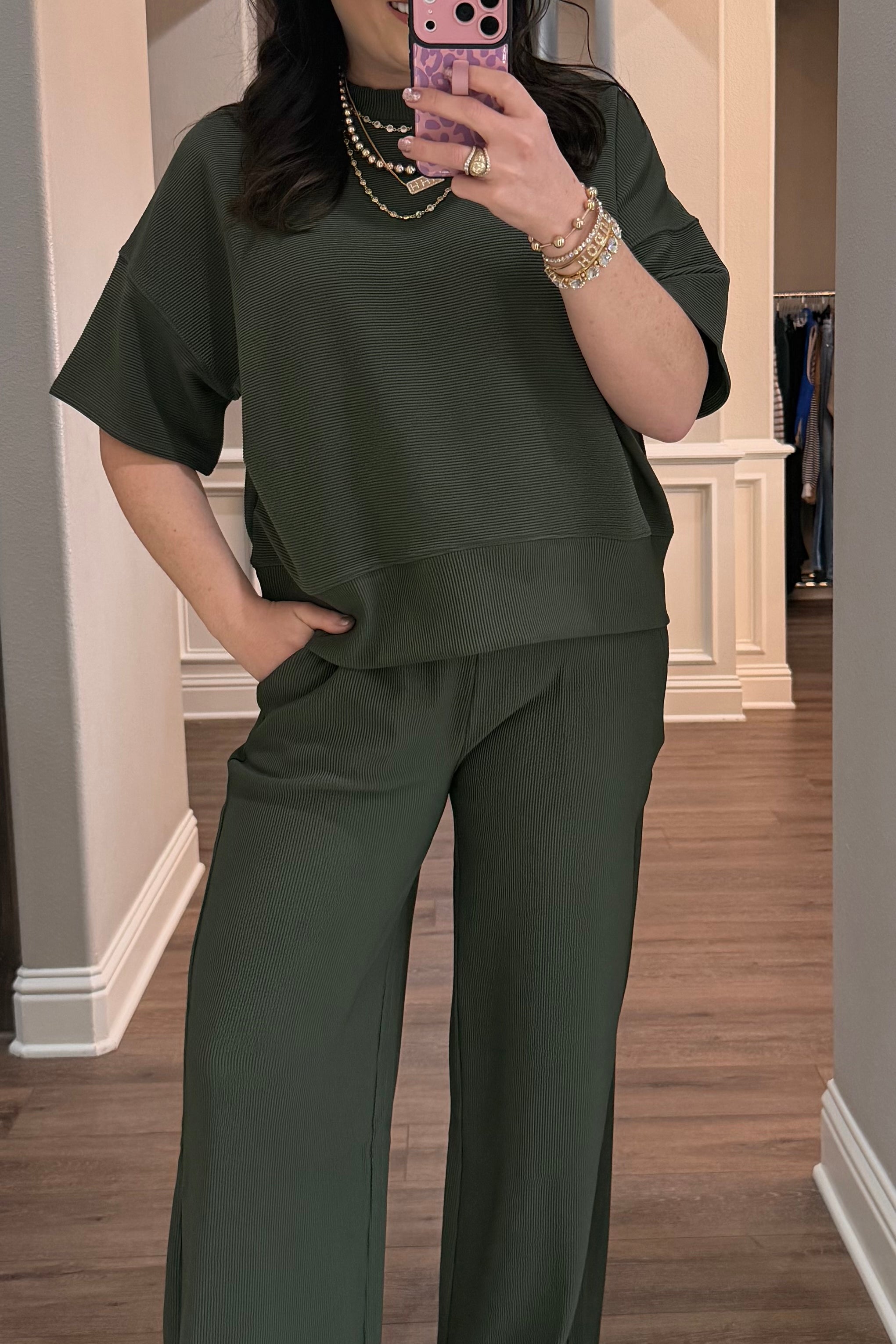Ribbed Short Sleeve Lounge Set - 6 COLORS!
