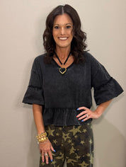 Camo Wide Leg Trouser with All Over Stars