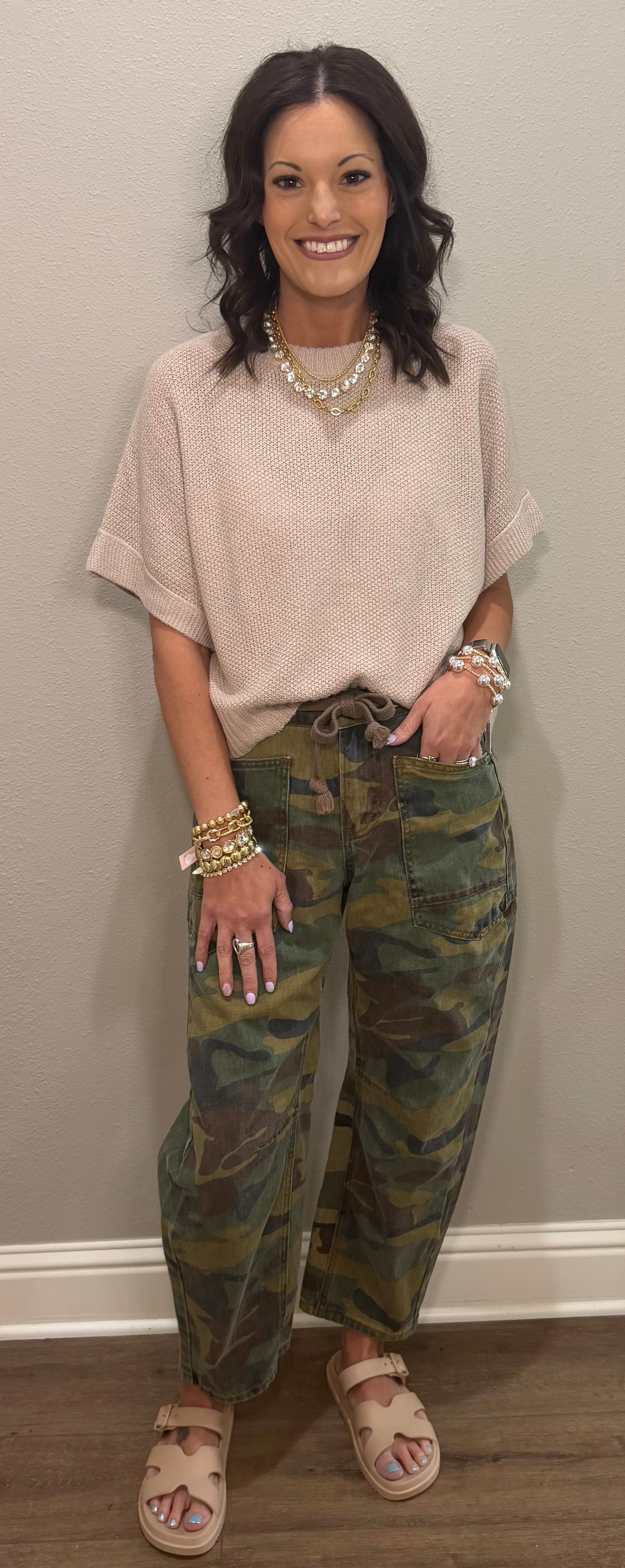 Oatmeal Knit Top