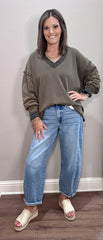 MIneral Washed French Terry Oversized Top