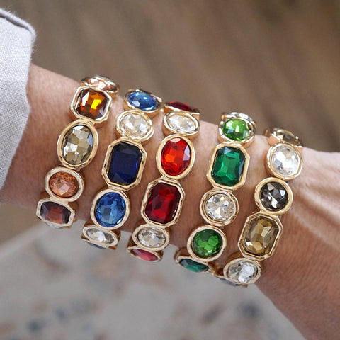 Statement Stretch Gemstone Bracelet - 6 COLOR WAYS