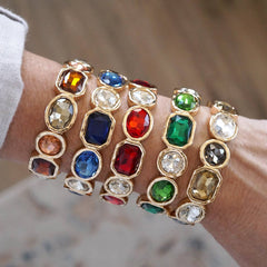 Statement Stretch Gemstone Bracelet - 6 COLOR WAYS