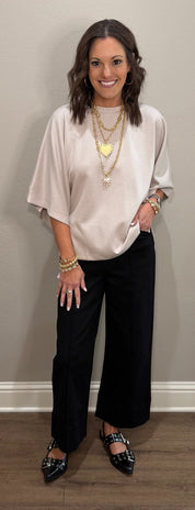 3/4 Sleeve Scuba Top - 2 COLORS