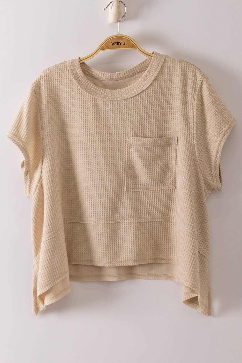 Flared Hem Waffle Knit Casual Top - 2 COLORS!