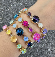 Purple Multi Colored Bracelet in Gold