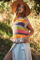 Crochet Multi Striped Vest
