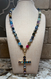 Cube Beaded Necklaces - 6 COLORS