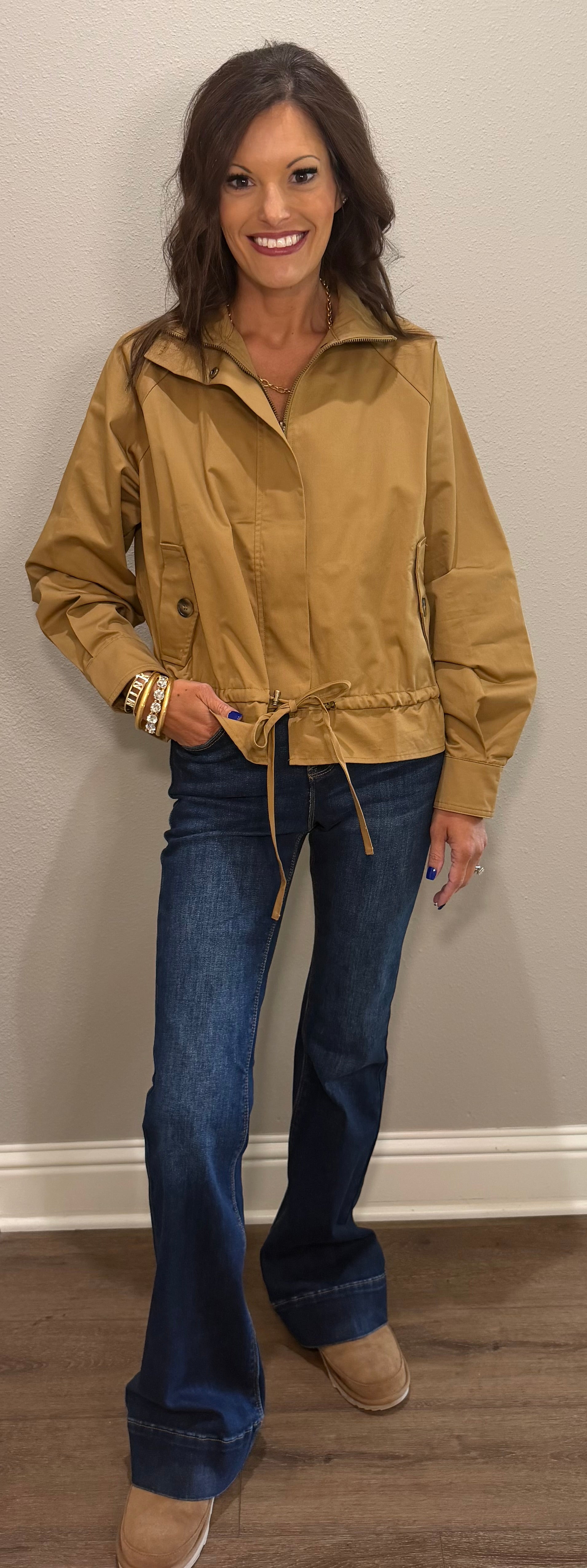 Camel Cinch Bottom Lightweight Jacket