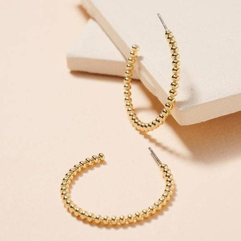 Gold Texture Hoop Earrings