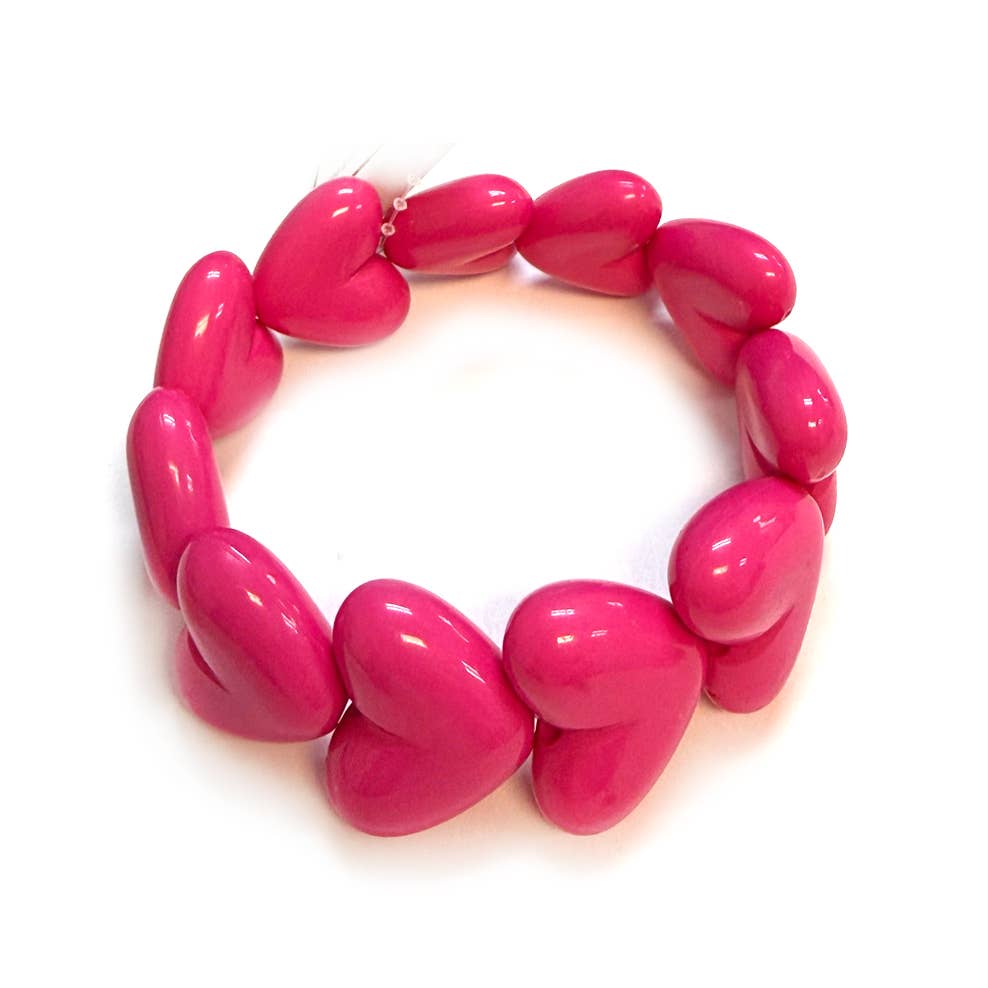 Puffy Acrylic Love Heart Bracelet