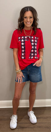 Red Stars & Stripes TX T-Shirt