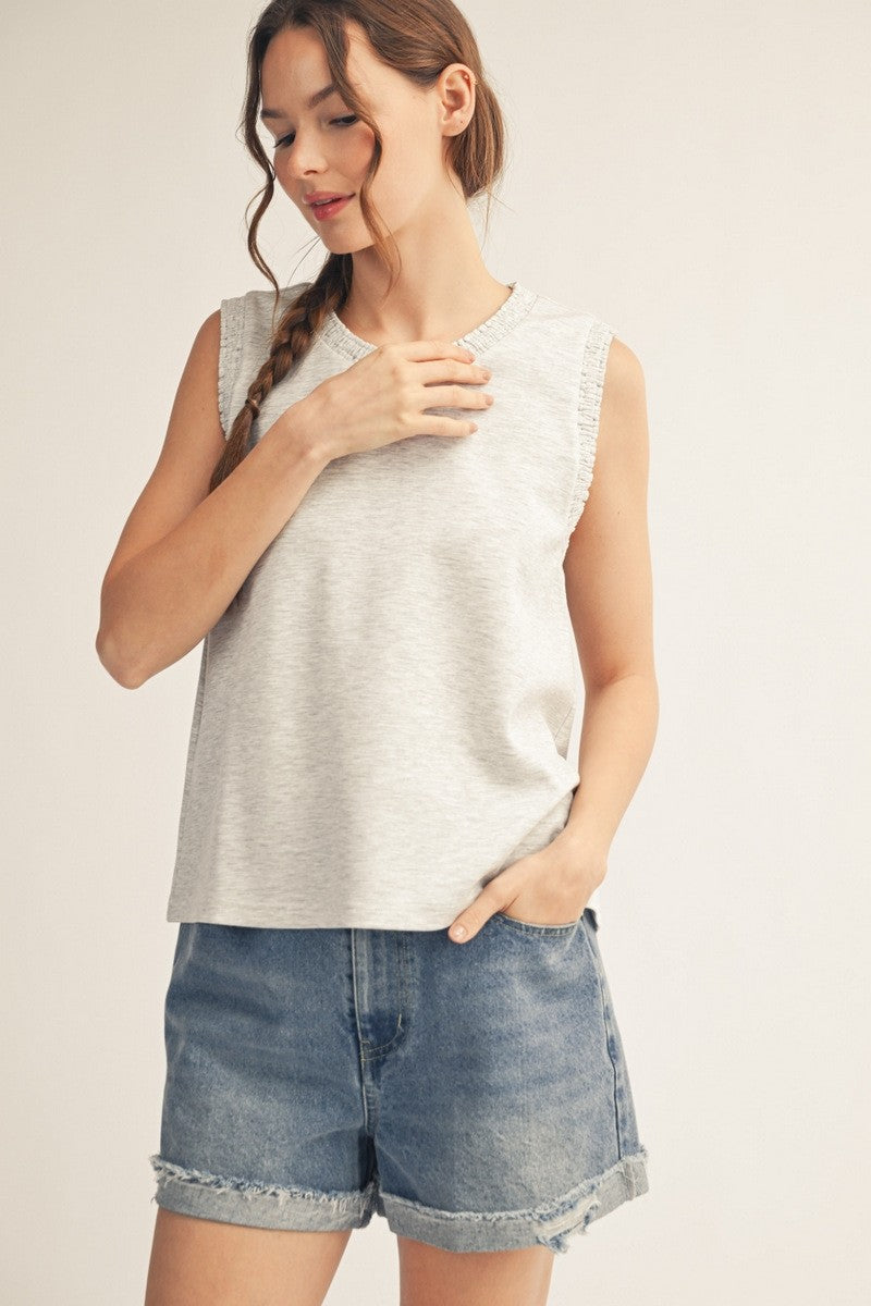 Smocked Edge Luxe Tank Tops - 3 COLORS!
