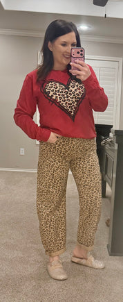 Risen Camel Leopard Slight Barrel Pant