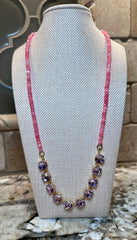Crystal Necklaces w/ Beaded Accents - 7 Colors