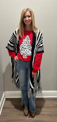 Tanya Black & White Striped Kimono