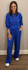 Cobalt Blue Long Sleeve Scuba Lounge Set