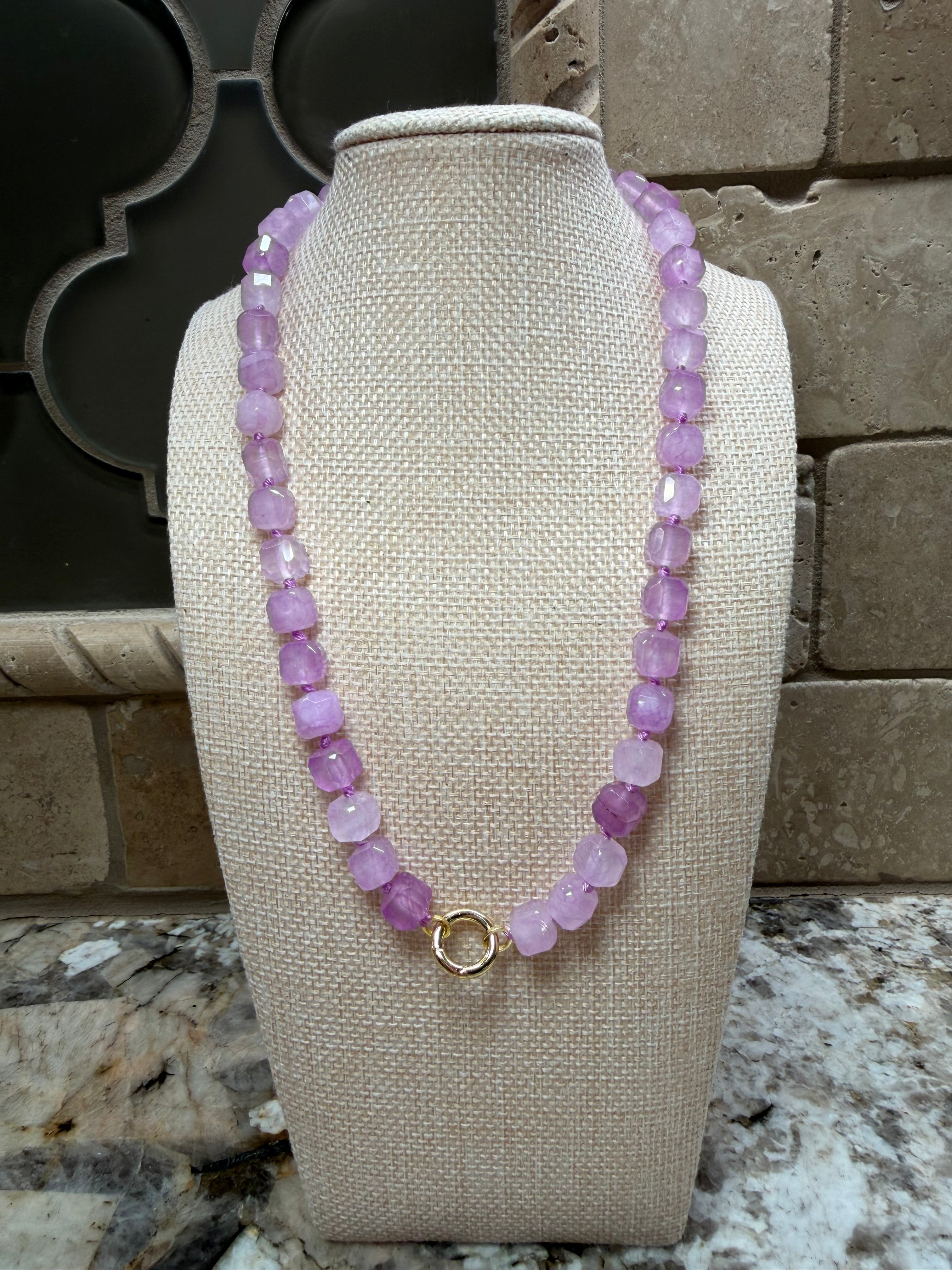 Cube Beaded Necklaces - 6 COLORS