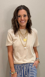 Basic Cotton Short Sleeve Boyfriend Tee - 9 COLORS